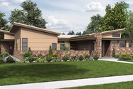Front Rendering of Plan 1243 - The Hamburg Front Rendering of Mascord House Plan 1243 - The Hamburg