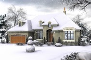 Front Rendering of Plan 1329A - The Langley Front Rendering of Mascord House Plan 1329A - The Langley