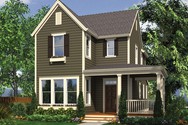 Front Rendering of Plan 21116-With Porch - The Sullivan Front Rendering of Mascord House Plan 21116 - The Sullivan