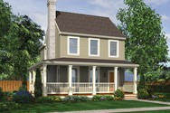 Front Rendering of Plan 21118-With Porch - The Mallory Front Rendering of Mascord House Plan 21118 - The Mallory