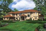 Front Rendering of Plan 2454B - The Valencia Front Rendering of Mascord House Plan 2454B - The Valencia