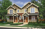 Front Rendering of Plan 4027C - The Huntington Front Rendering of Mascord House Plan 4027C - The Huntington