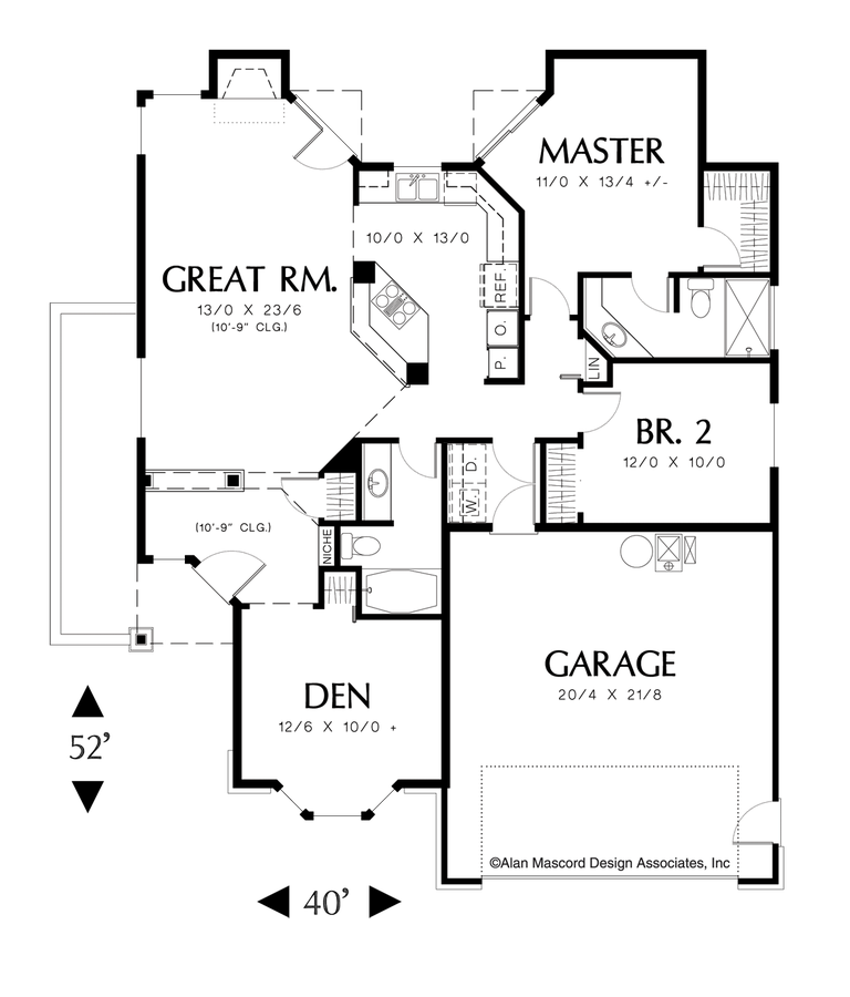 Ranch House  Plan  1108A The Naylor 1295 Sqft 3 Beds 2 Baths