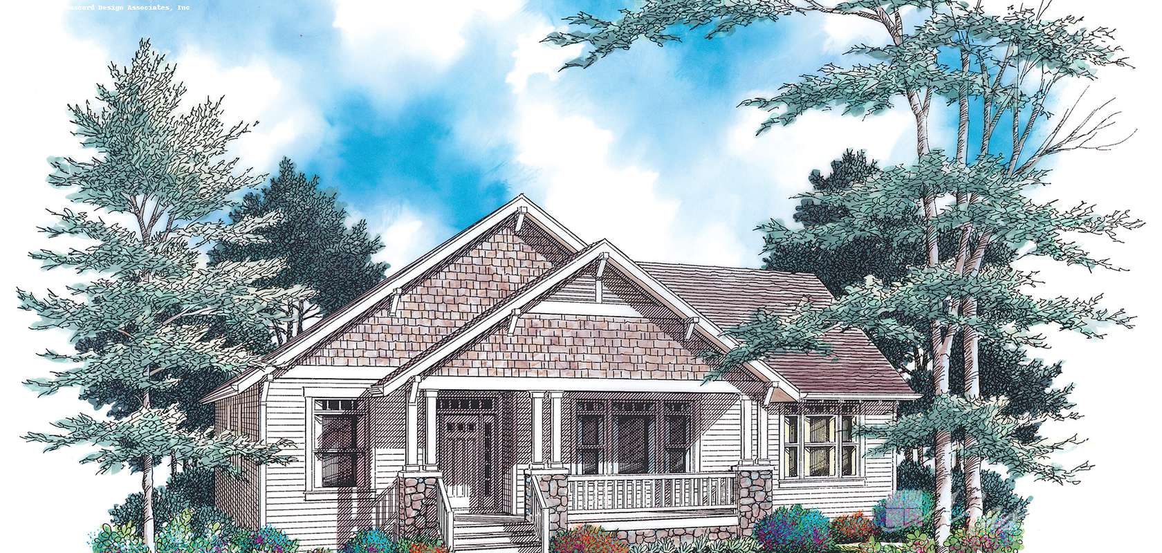 Mascord House Plan B1142A-2 Car: The Glenhaven
