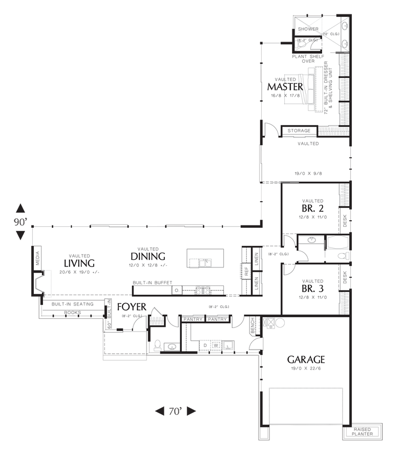 Contemporary House Plan 1238 The Mitchell Glen: 2498 Sqft, 3 Beds, 2.1