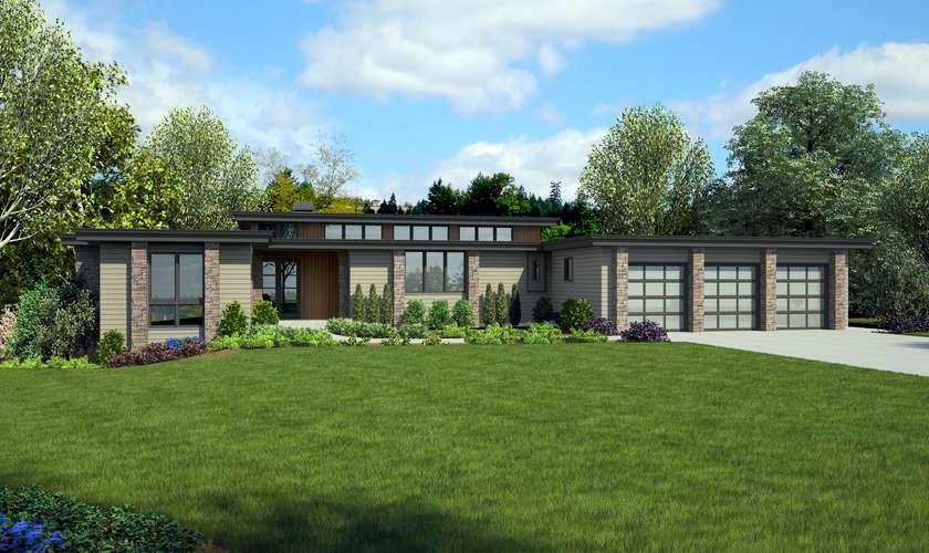 Contemporary House Plan 1240A The Lynville: 4317 Sqft, 4 Beds, 4.1 Baths