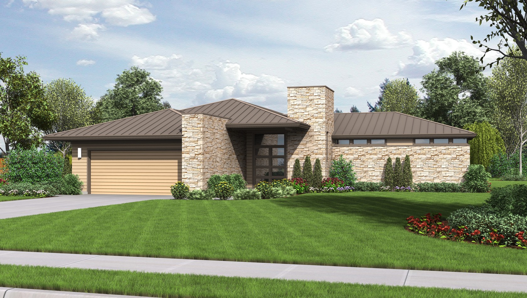 Contemporary House Plan 1246 The Houston: 2159 Sqft, 3 Beds, 2.1 Baths