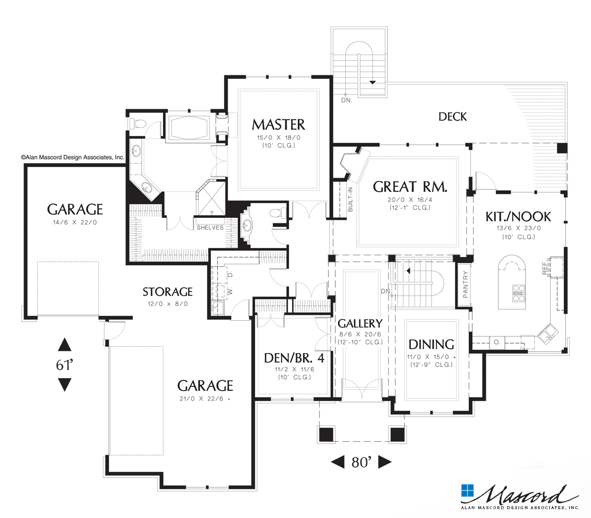 Craftsman House Plan 1312AA The Fullbright: 3613 Sqft, 4 Beds, 3.1 Baths