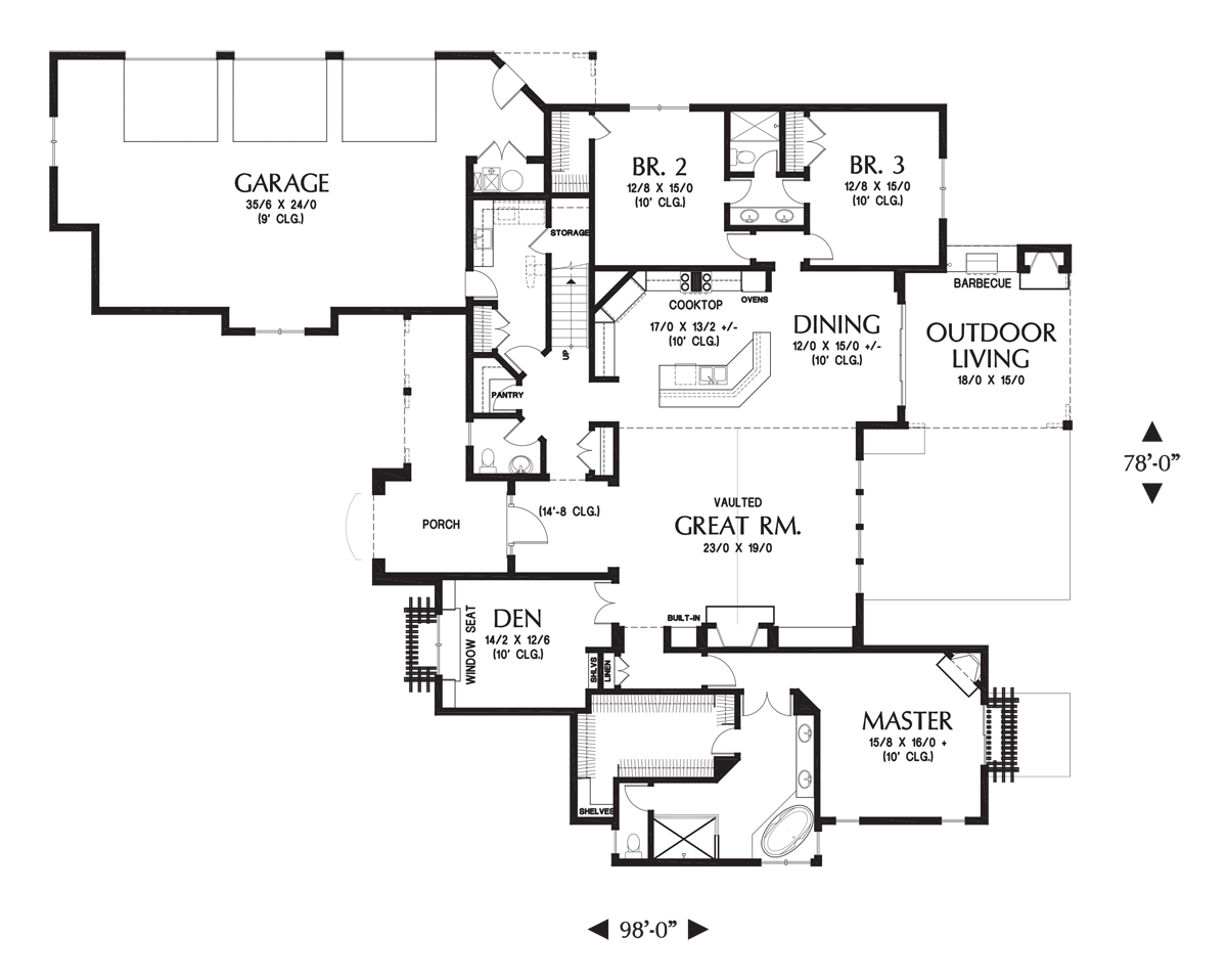 European House Plan 1334 The Cherbourg 2930 Sqft, 4 Beds, 3.1 Baths