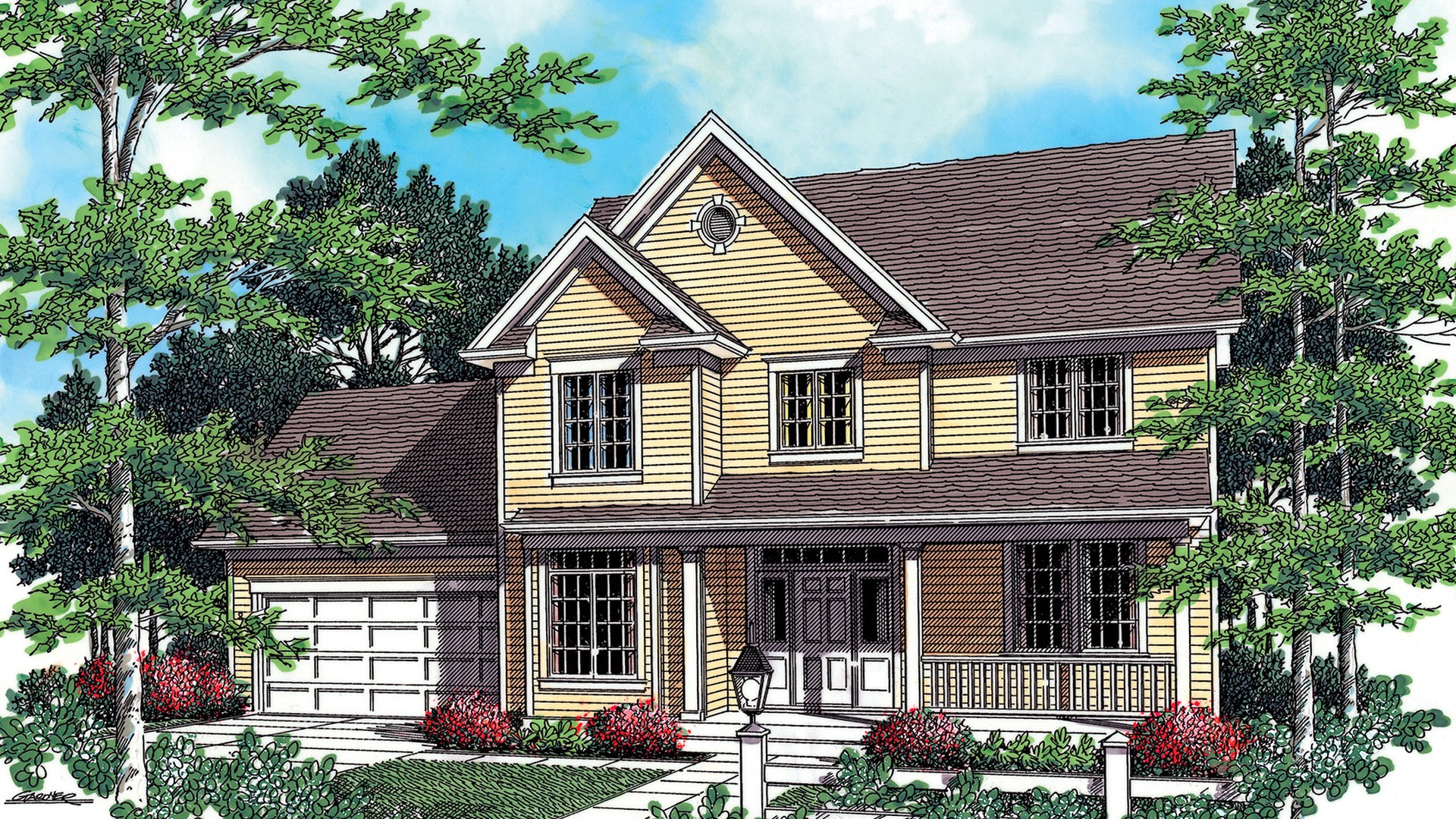 Farmhouse House Plan 22112 The Alexander 2120 Sqft, 4 Beds, 2.1 Baths