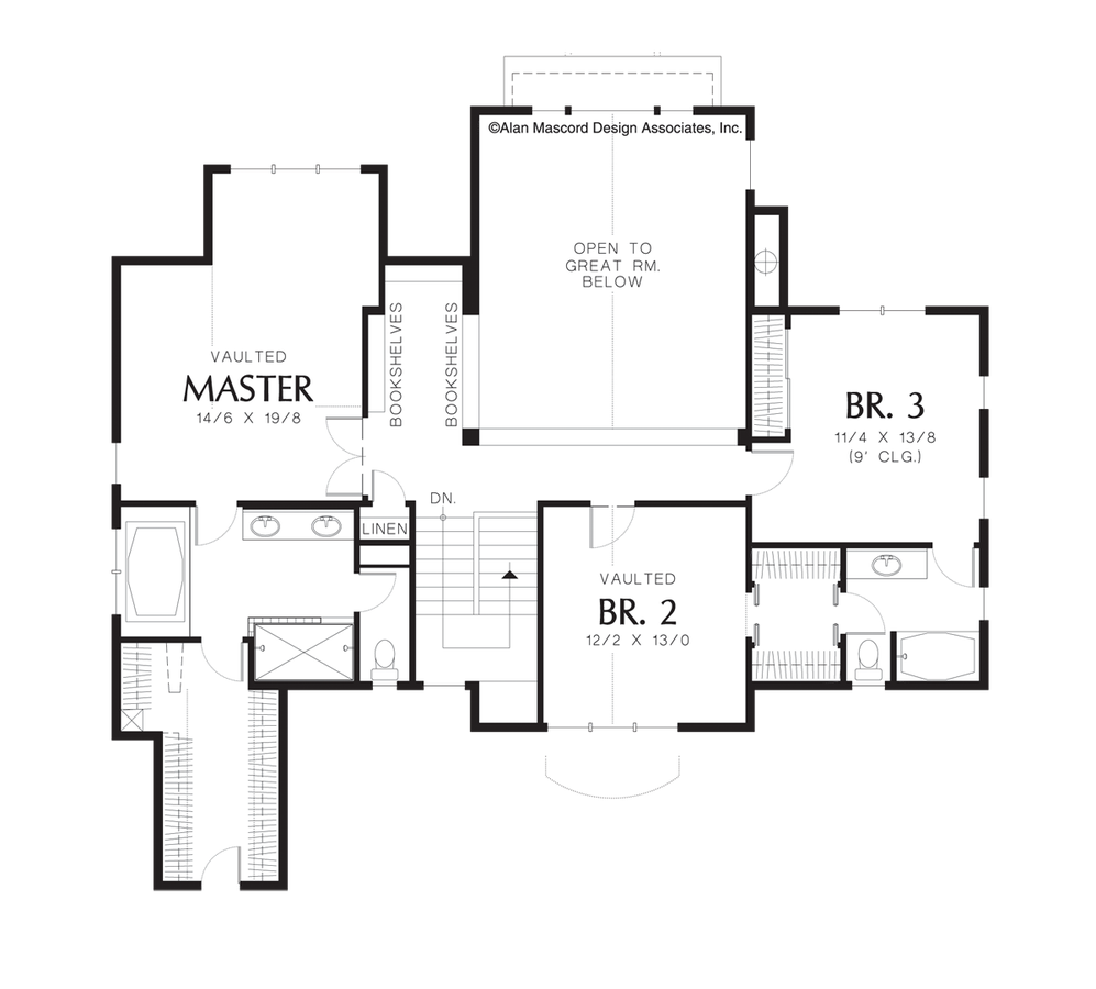 Craftsman House  Plan  22119 The Downing 2787 Sqft 4 Beds 