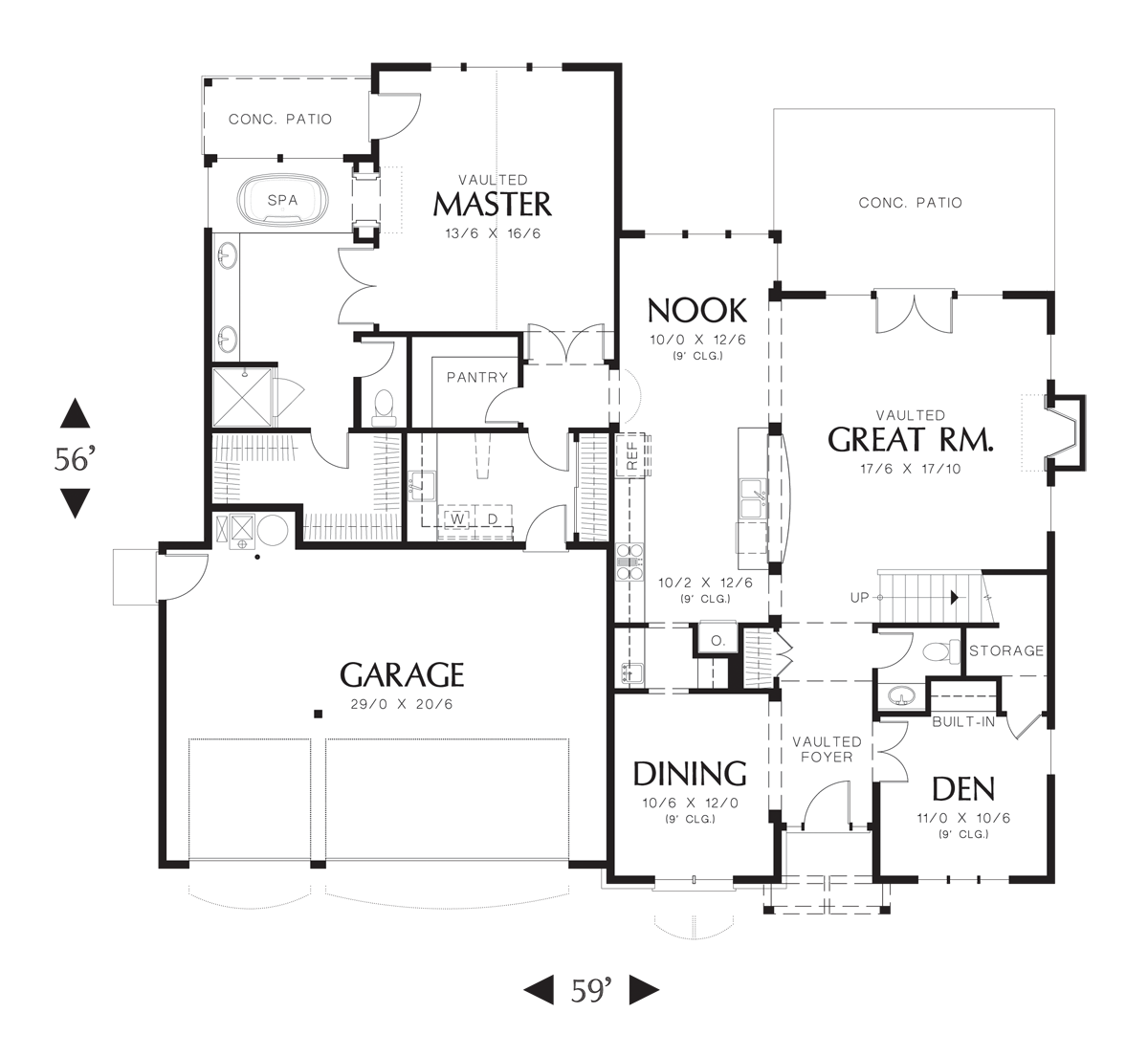 Craftsman House Plan 22122DA The Henning: 2884 Sqft, 4 Beds, 3.1 Baths