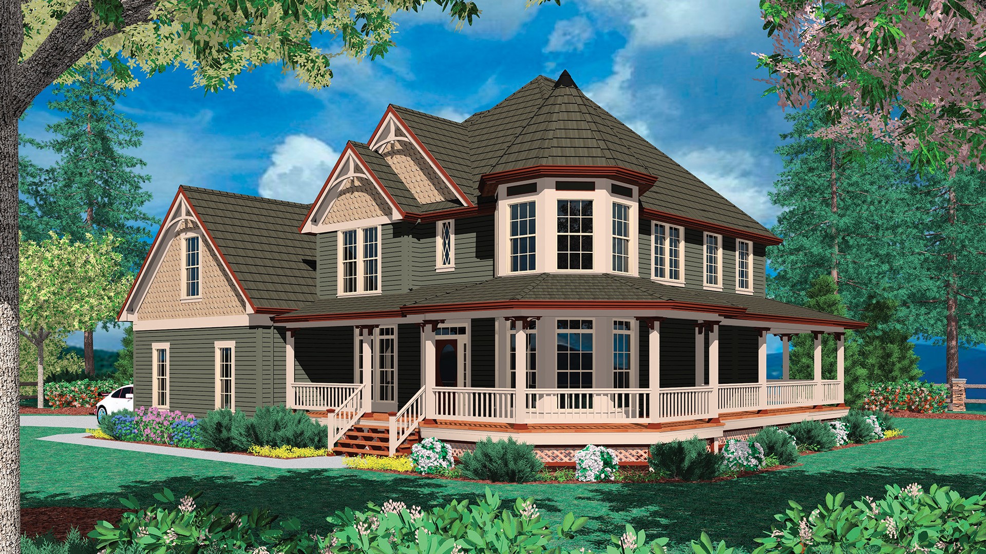 Country House Plan 22128 The Kensington: 2518 Sqft, 4 Beds, 3 Baths