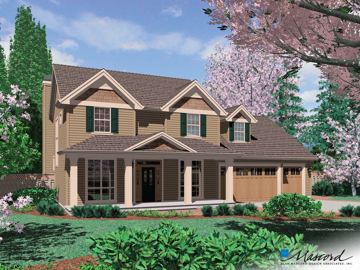 Country House Plan 22133A The Merrill: 2372 Sqft, 4 Beds, 2.1 Baths