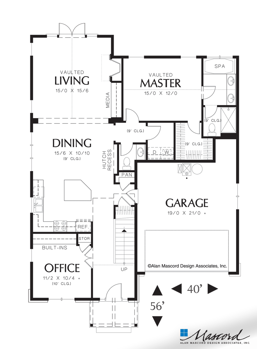 Cottage House Plan 22144 The Drake: 2032 Sqft, 3 Beds, 2.1 Baths