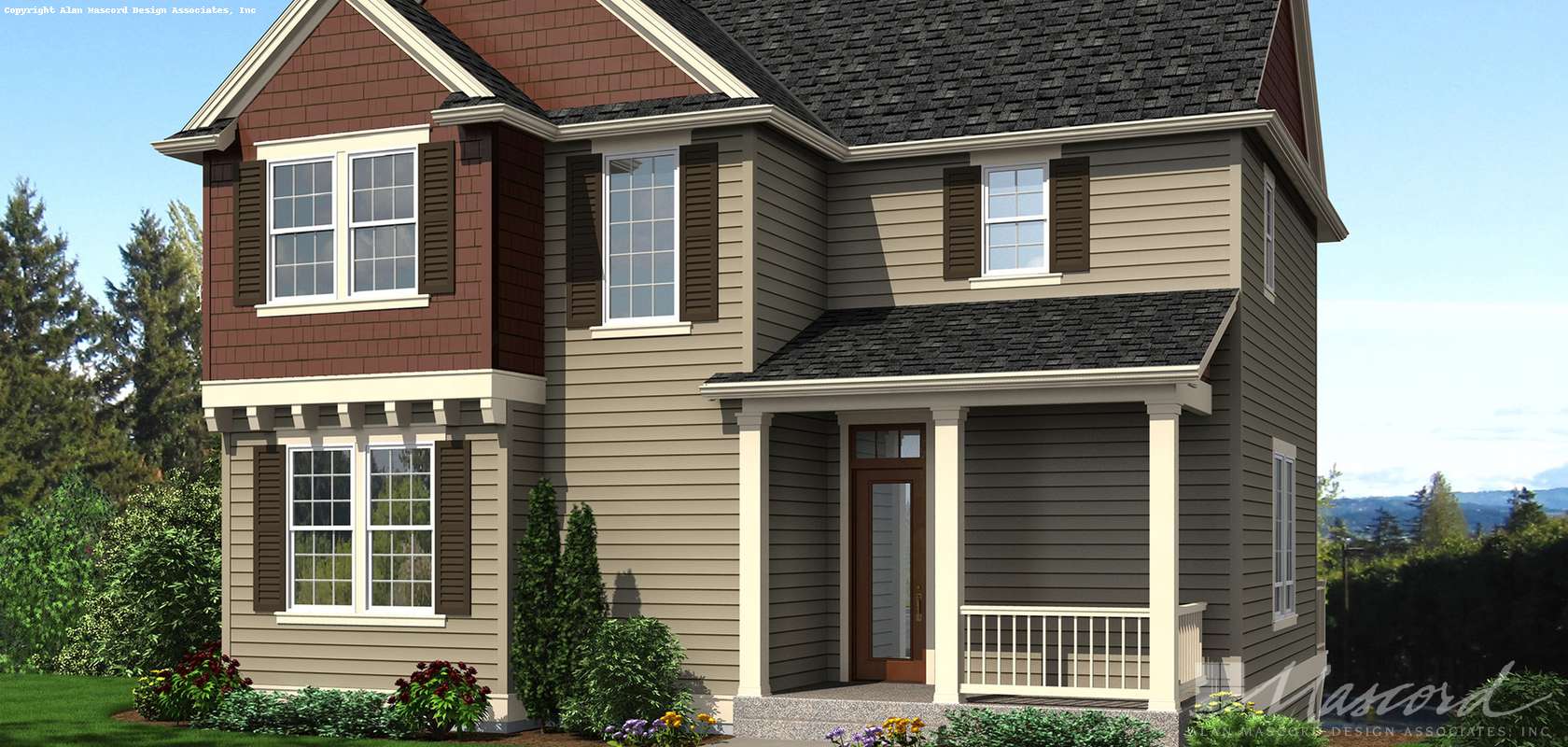 Mascord House Plan 22188A: The Newbury