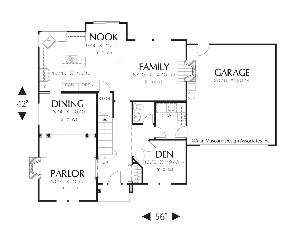 Colonial House Plan 2228L The Oakdale: 2449 Sqft, 4 Beds, 2.1 Baths