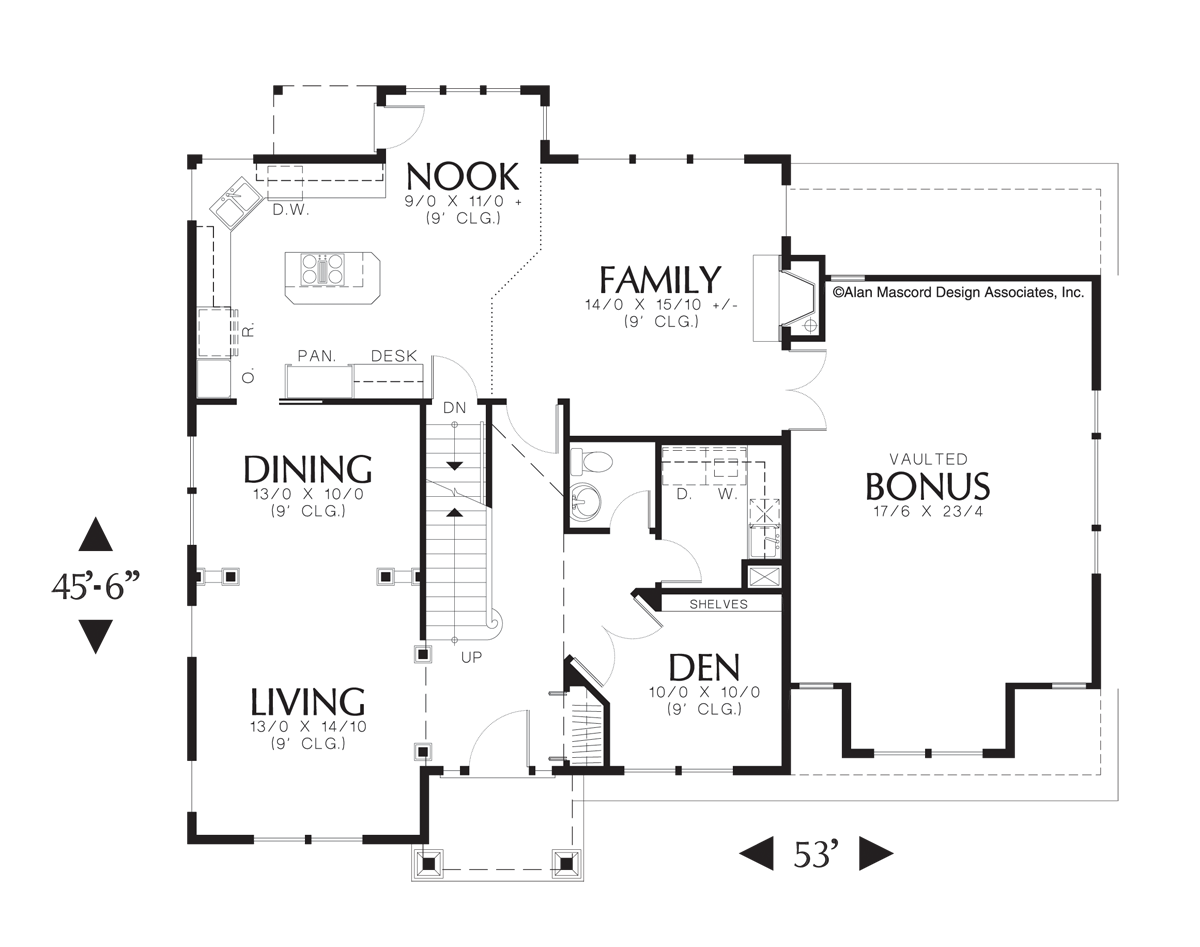 Craftsman House Plan 2228VC The Hinckley: 2525 Sqft, 3 Beds, 2.1 Baths