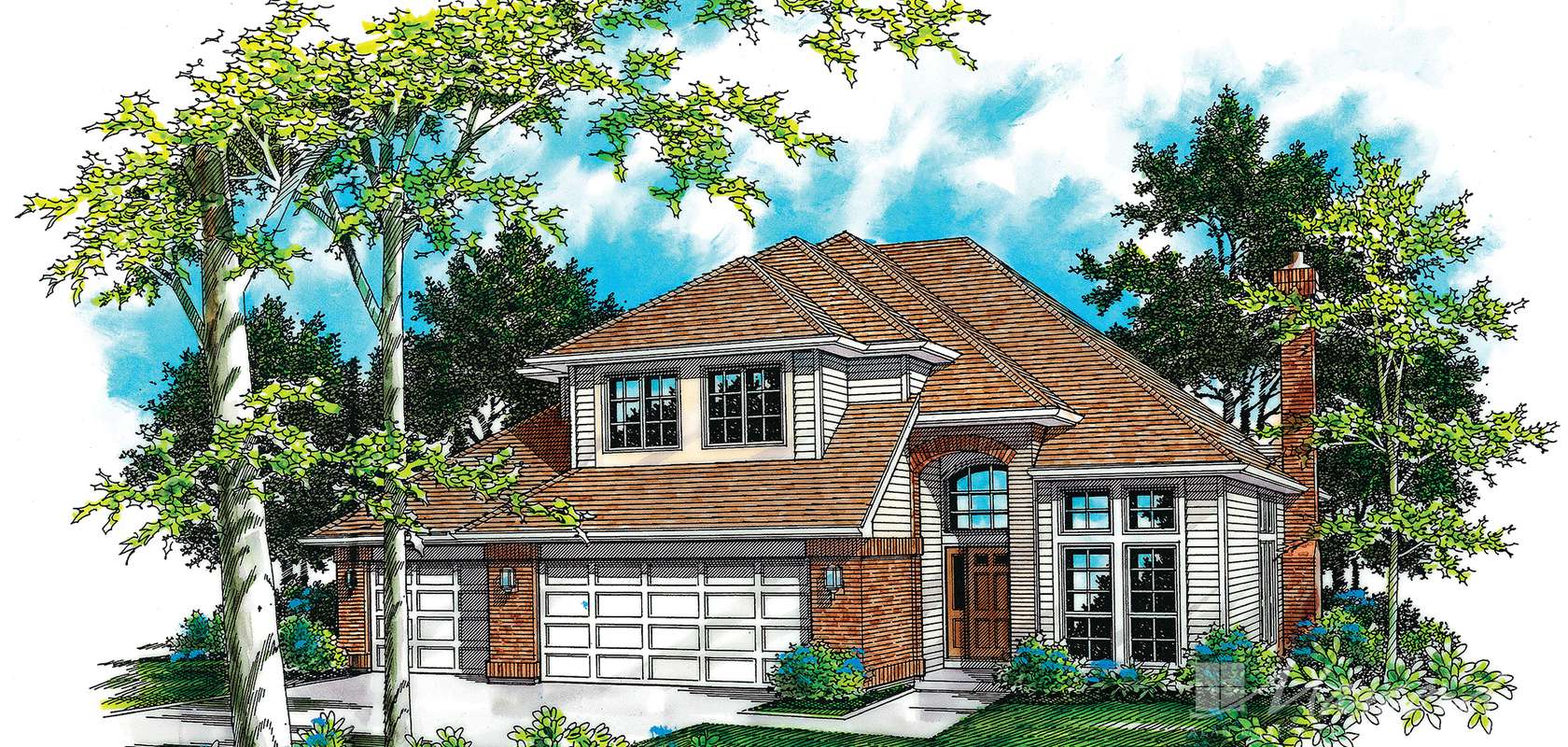 Mascord House Plan B2258B-3 Car: The Lotus