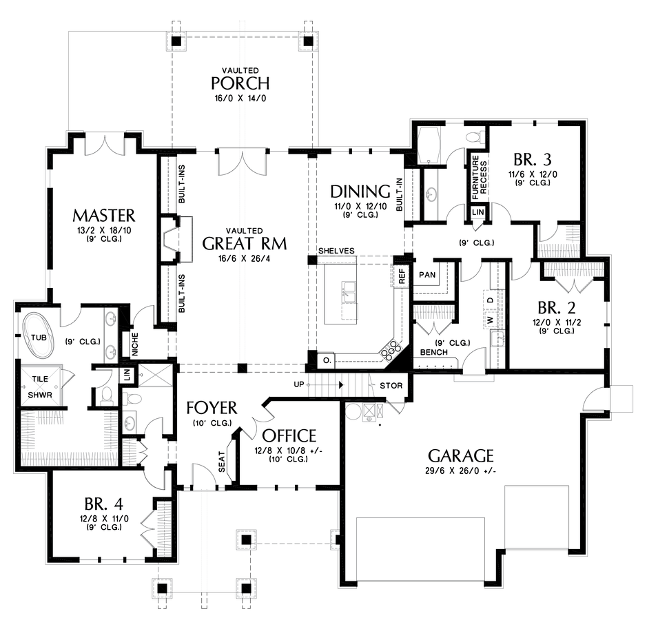  Craftsman House Plan 23111 The Edgefield  3340 Sqft 4 