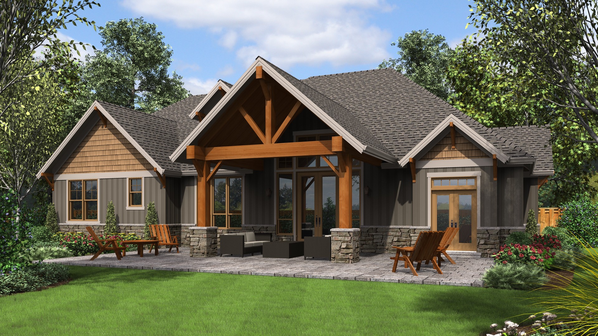 Craftsman House Plan 23111 The Edgefield: 3340 Sqft, 4 ...