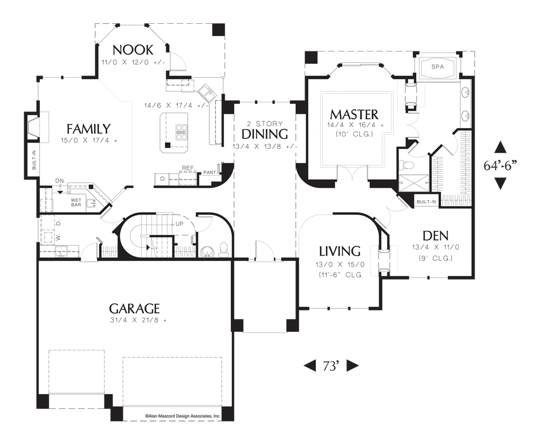 Contemporary House Plan 2333 The Berwick: 3137 Sqft, 3 Beds, 2.1 Baths