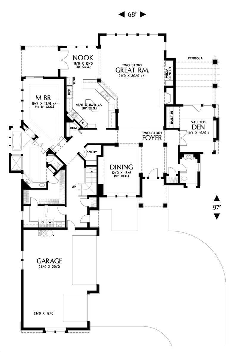 Craftsman House Plan 2345 The Eastbourne: 3540 Sqft, 3 Beds, 2.1 Baths