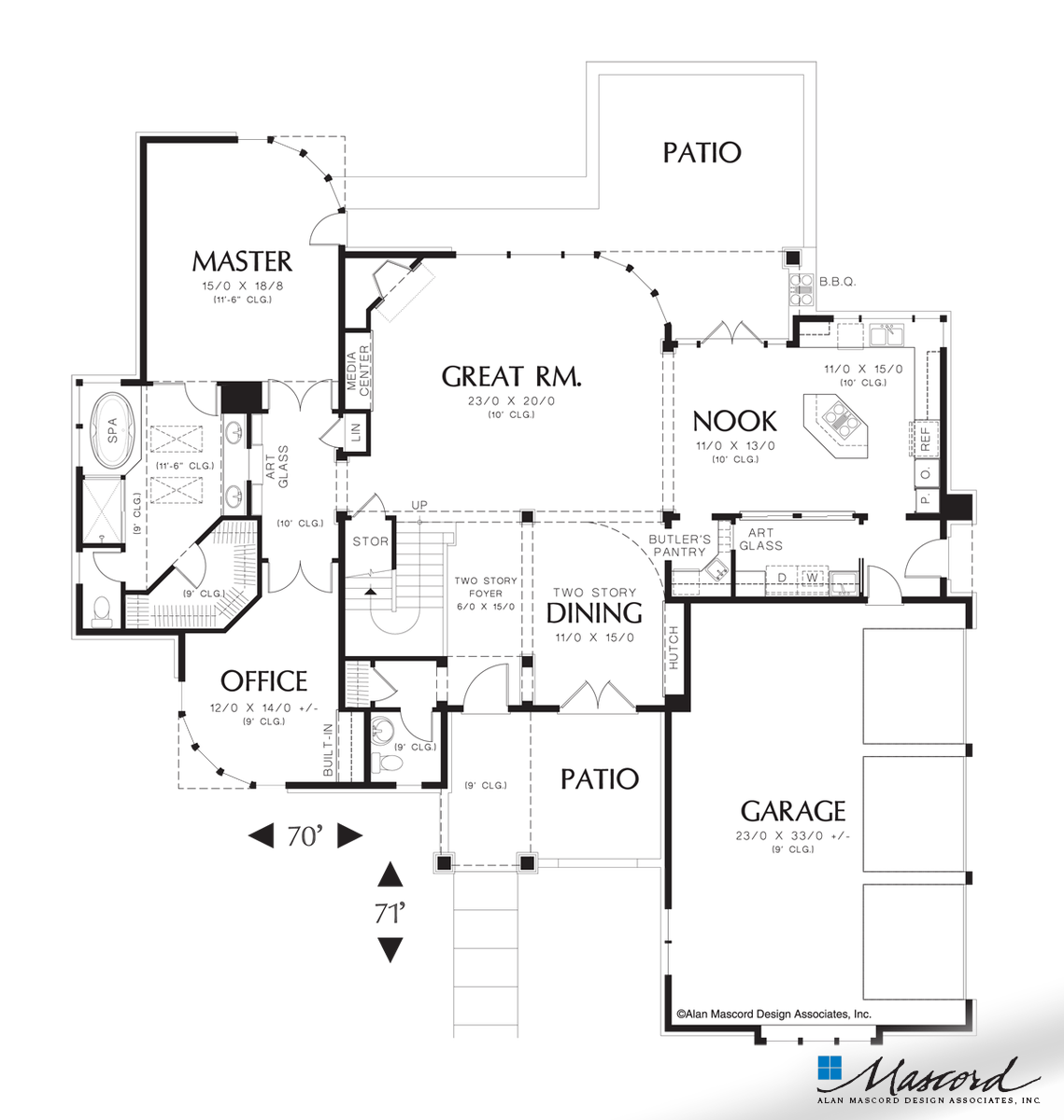 Contemporary House Plan 2375 The Tyndall: 3217 Sqft, 3 Beds, 3.1 Baths