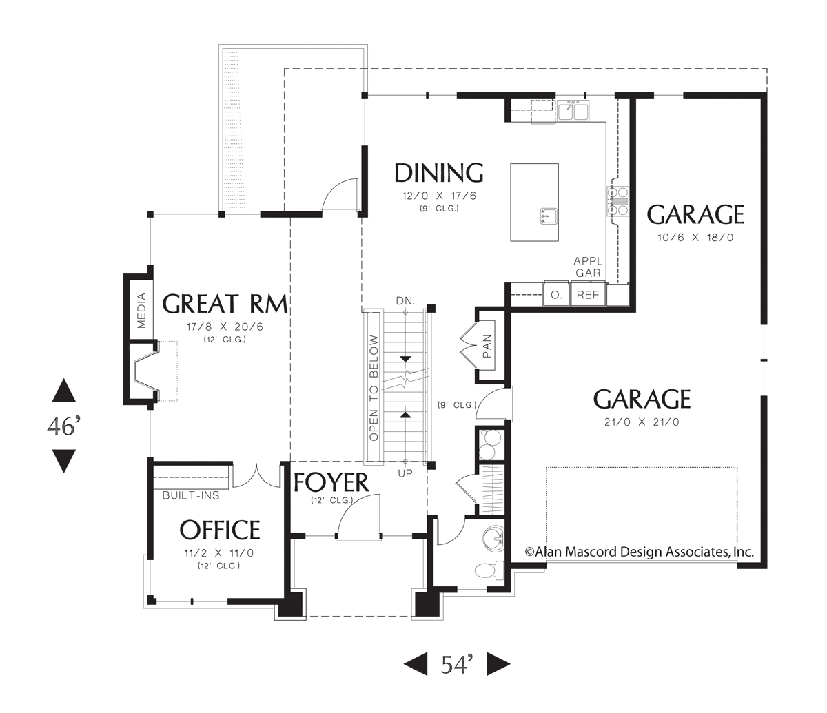 Contemporary House Plan 2381B The Allaire: 3692 Sqft, 4 Beds, 3.1 Baths