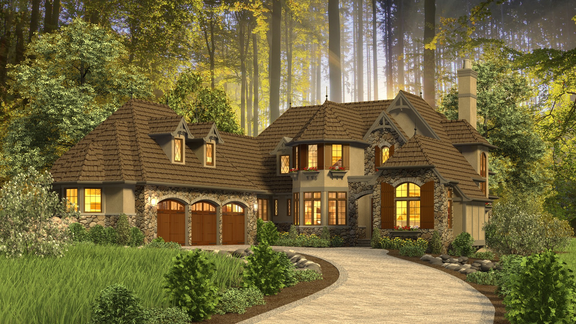 Cottage House  Plan  2470 The Rivendell Manor 4142 Sqft 3 