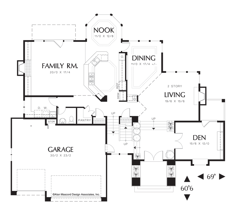 Contemporary House Plan 3304 The Tayner: 3262 Sqft, 3 Beds, 2.1 Baths