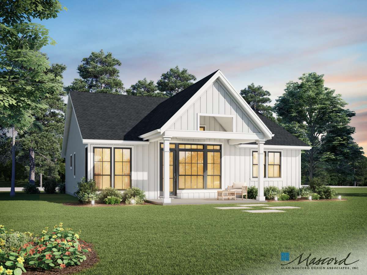 Contemporary House Plan 1186 The Heathcliff: 1373 Sqft, 3 Beds, 2 Baths